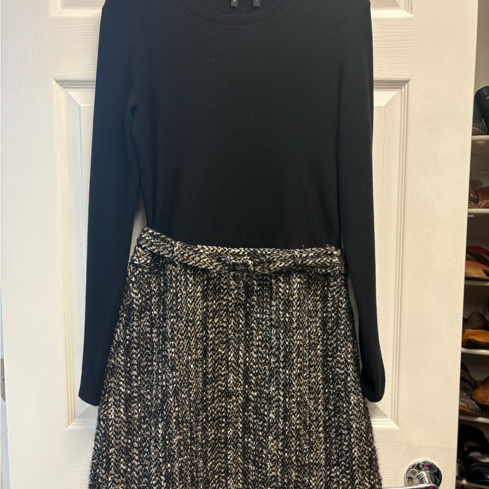 Black and Gray Knit Dress